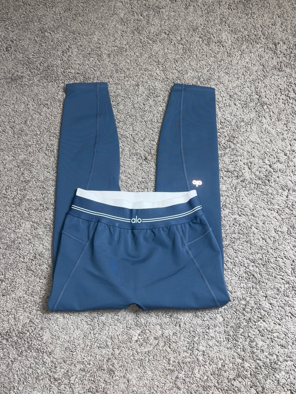 ALO BLUESTONE/WHITW AIRBRUSH HW 7/8 BETTER TOGETHER LEGGING SIZE S